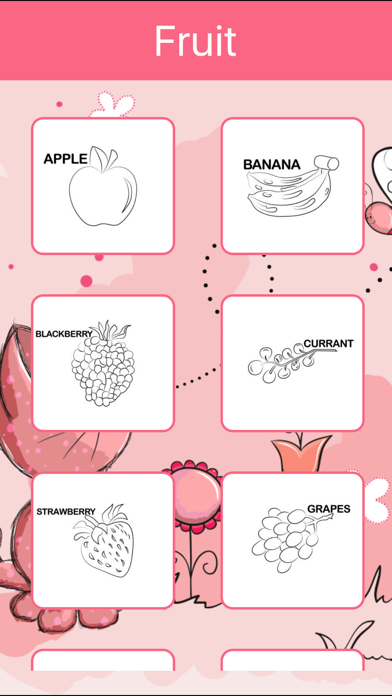图画书游戏有很多图片，如苹果，香蕉，葡萄，柠檬，梨，草莓：水果和蔬菜的幼儿和儿童。