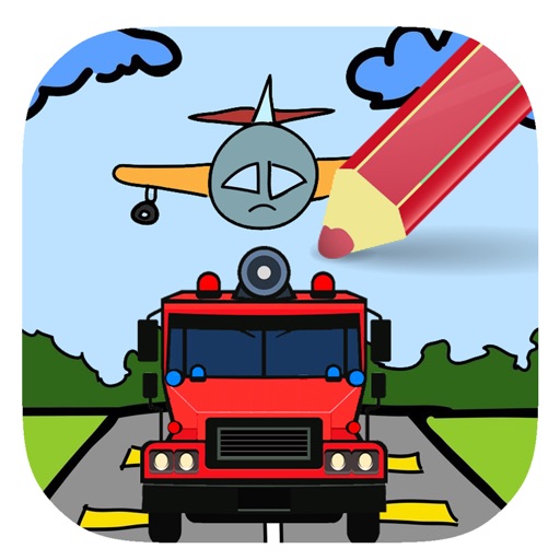 Free Planes And Monster Truck Coloring Page Game Icon