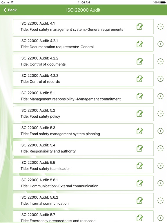 iso 22000 internal food safety audit app price drops screenshot 2 for iso 22000 internal food safety audit