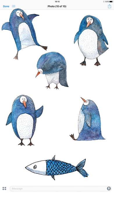 Cute Penguin! Watercolor Stickers Screenshot 1
