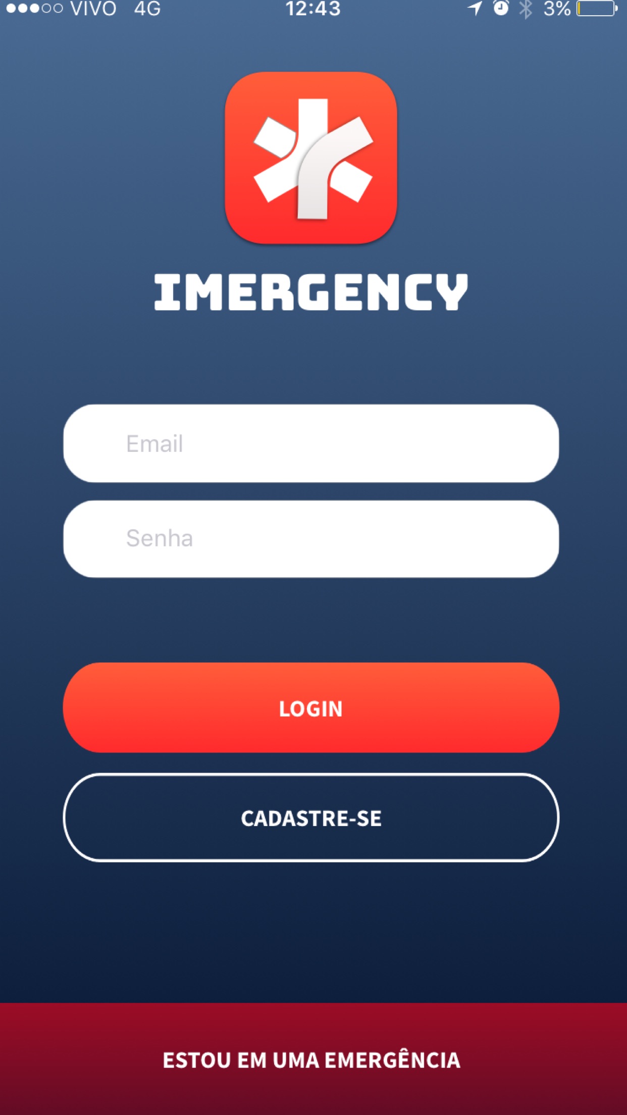 Screenshot do app iMergency