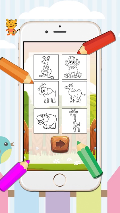 Kids Coloring Book monkey and frinds animal