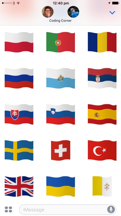 Euro Flags - Animated European flags stickers