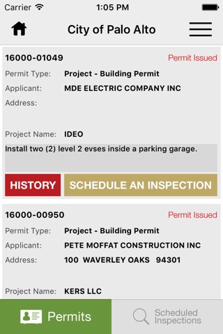 Palo Alto Inspection Request screenshot 2