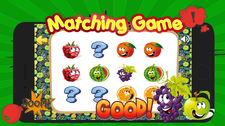 Fruits Matching Remember Game Preschool Matching