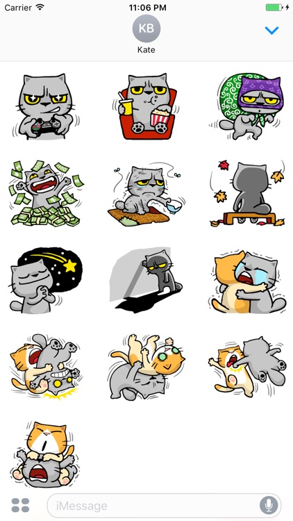 Snubbs The Grey Cool Cat Sticker 2