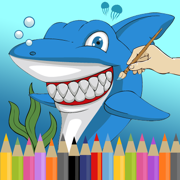 海洋鲨鱼着色游戏的孩子成人免费HD