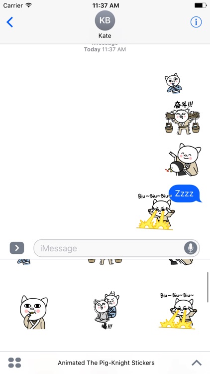 Animated The Pig-Knight Stickers For iMessage screenshot-4