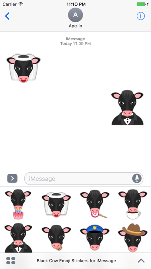 Black Cow Emoji Stickers for iMessage(圖5)-速報App