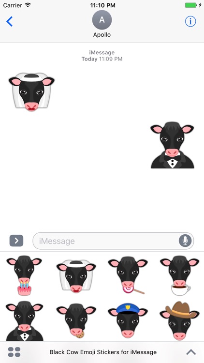 Black Cow Emoji Stickers for iMessage screenshot-4