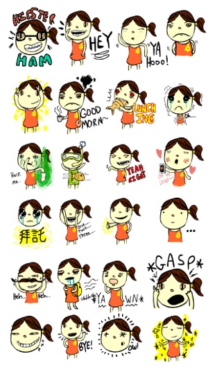 Grumpy Girl - Funny Stickers(圖2)-速報App