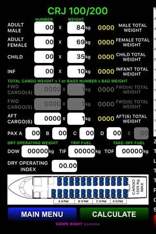 CRJ Weight and balance screenshot 2