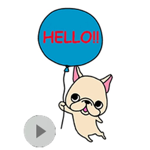 Happy French Bulldog - Animated Sticker
