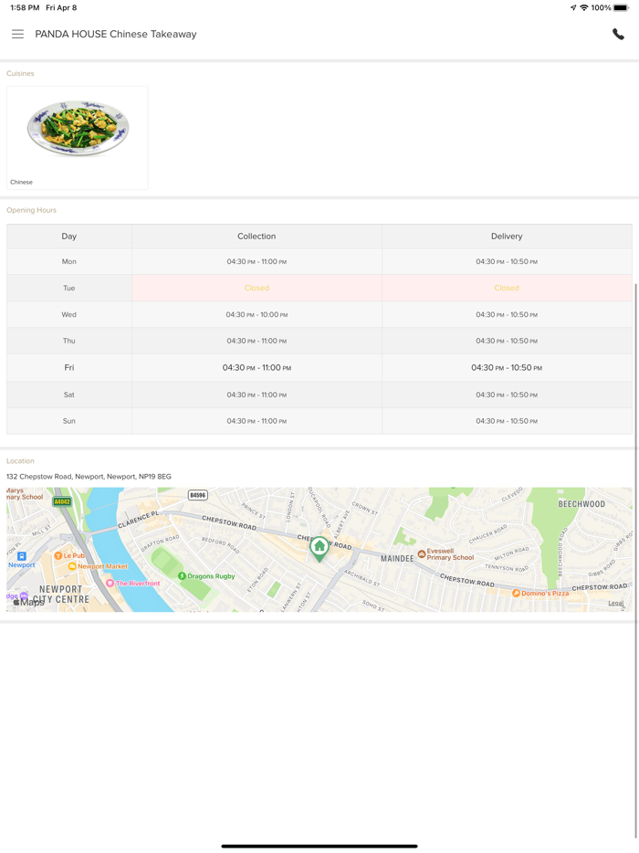 PANDA HOUSE Chinese Takeaway.