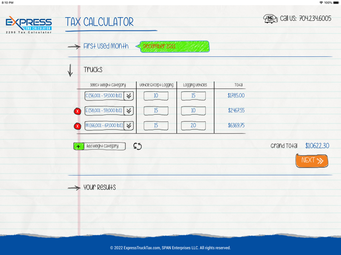 Form 2290 Tax Calculator