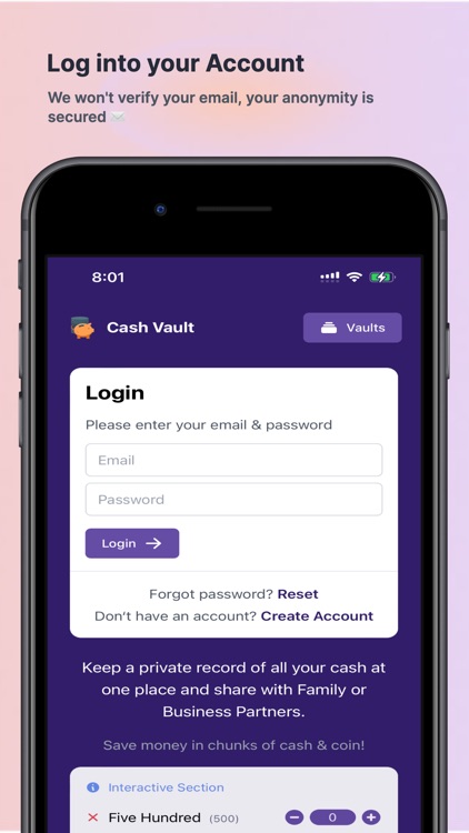 Cash Vault - Record Your Cash