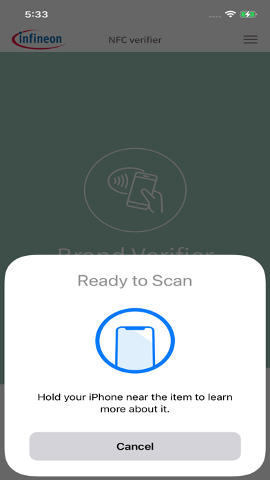 Infineon NFC verifier screenshot 2