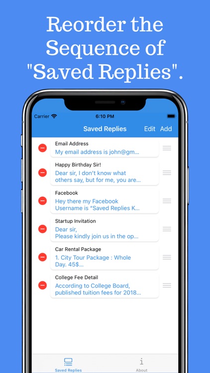 Saved Replies Keyboard screenshot-7