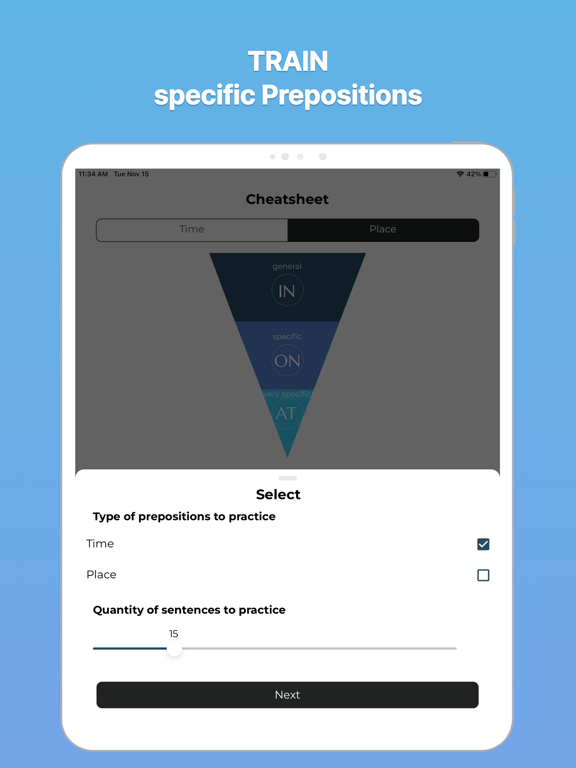 Prepositions in English Game screenshot 3