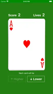 higher or lower card game easy iphone screenshot 4
