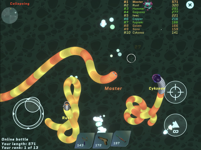 WarTails.io slither snake game