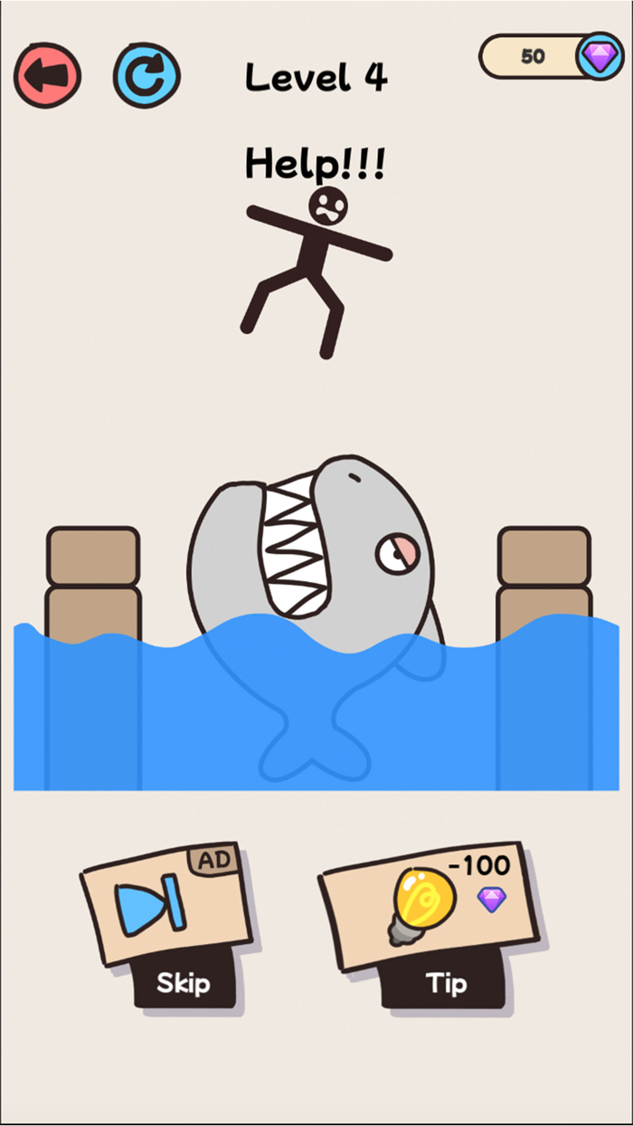 Draw to save  IQ-brain puzzle