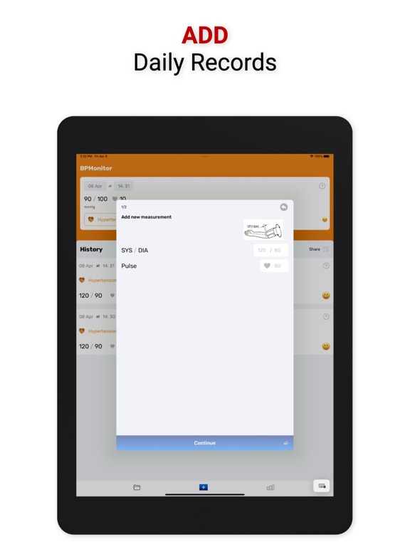 Blood pressure tracking App . screenshot 2