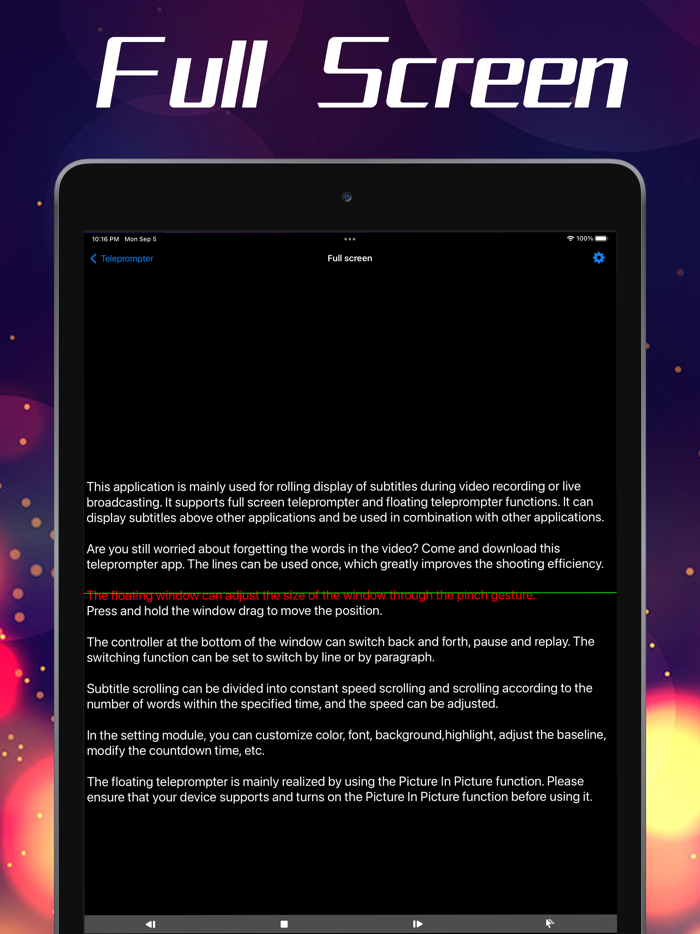 Teleprompter - Floating window