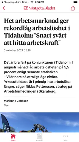 Game screenshot Västgöta-Bladet Nyhetsapp apk