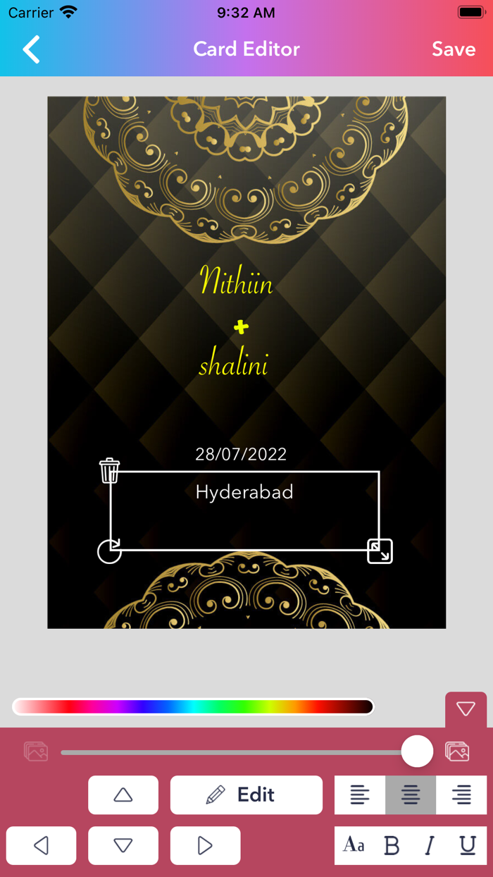 Wedding Card Maker App