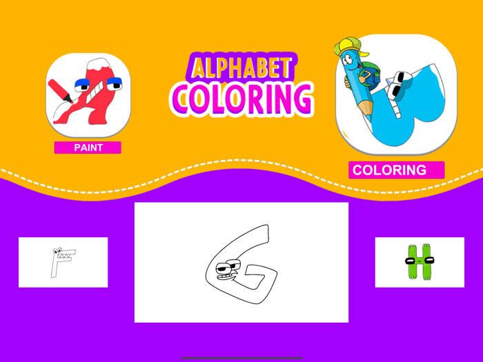 Alphabet Glitter Lor Coloring