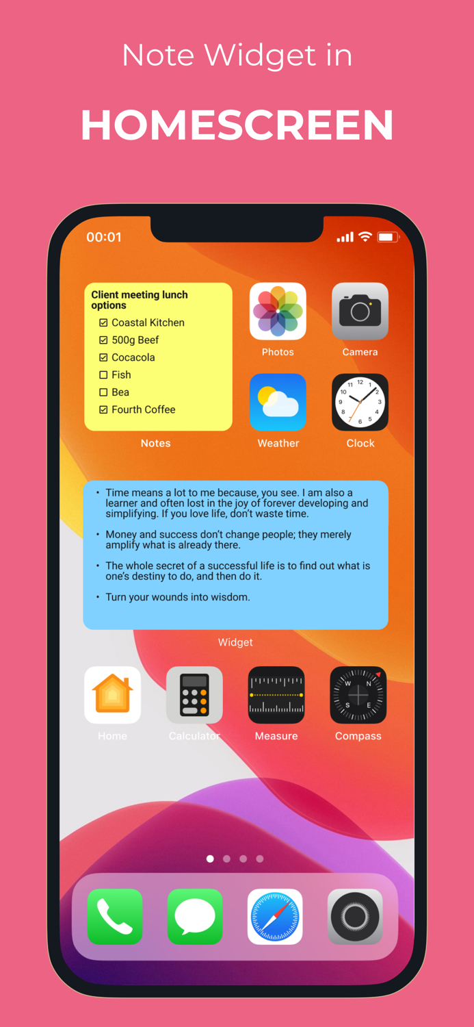 Color Note Notes Widget App