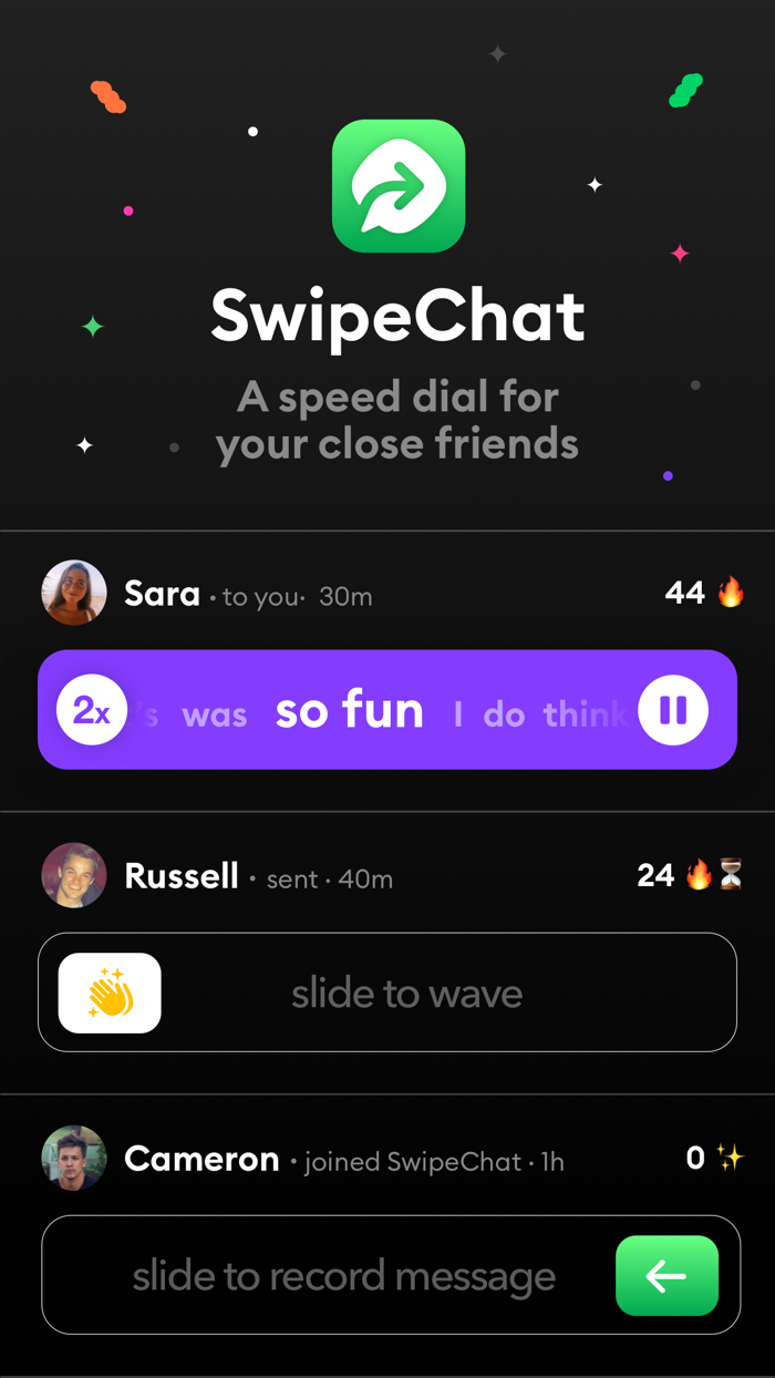 SwipeChat - speed dial friends