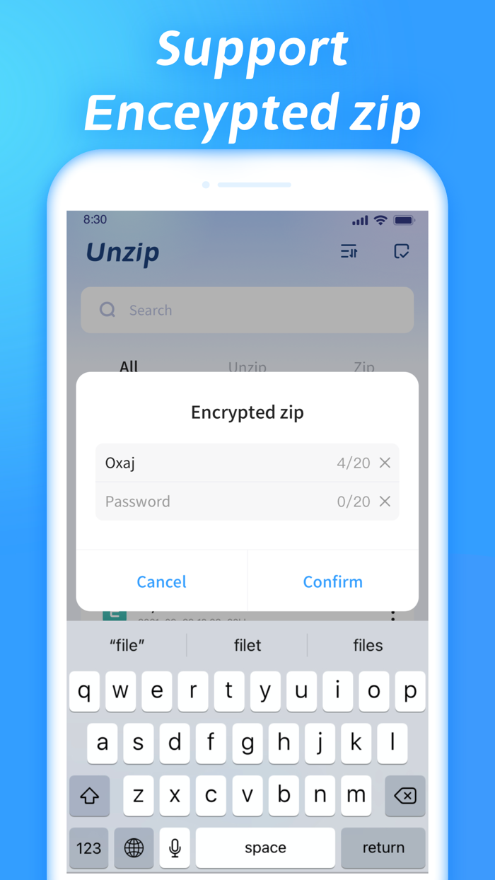 Fast Unzip-zip files opener
