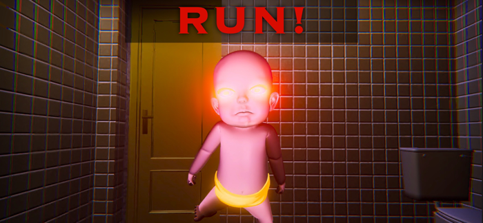 Scary Baby in Pink House