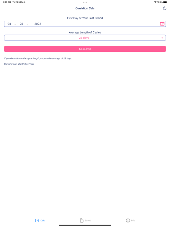 Ovulation Calculator, Calendar screenshot 3