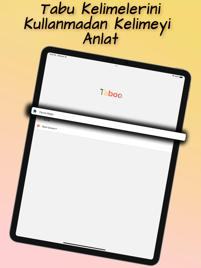 Tabu  Anlat Bakalım Oyunu