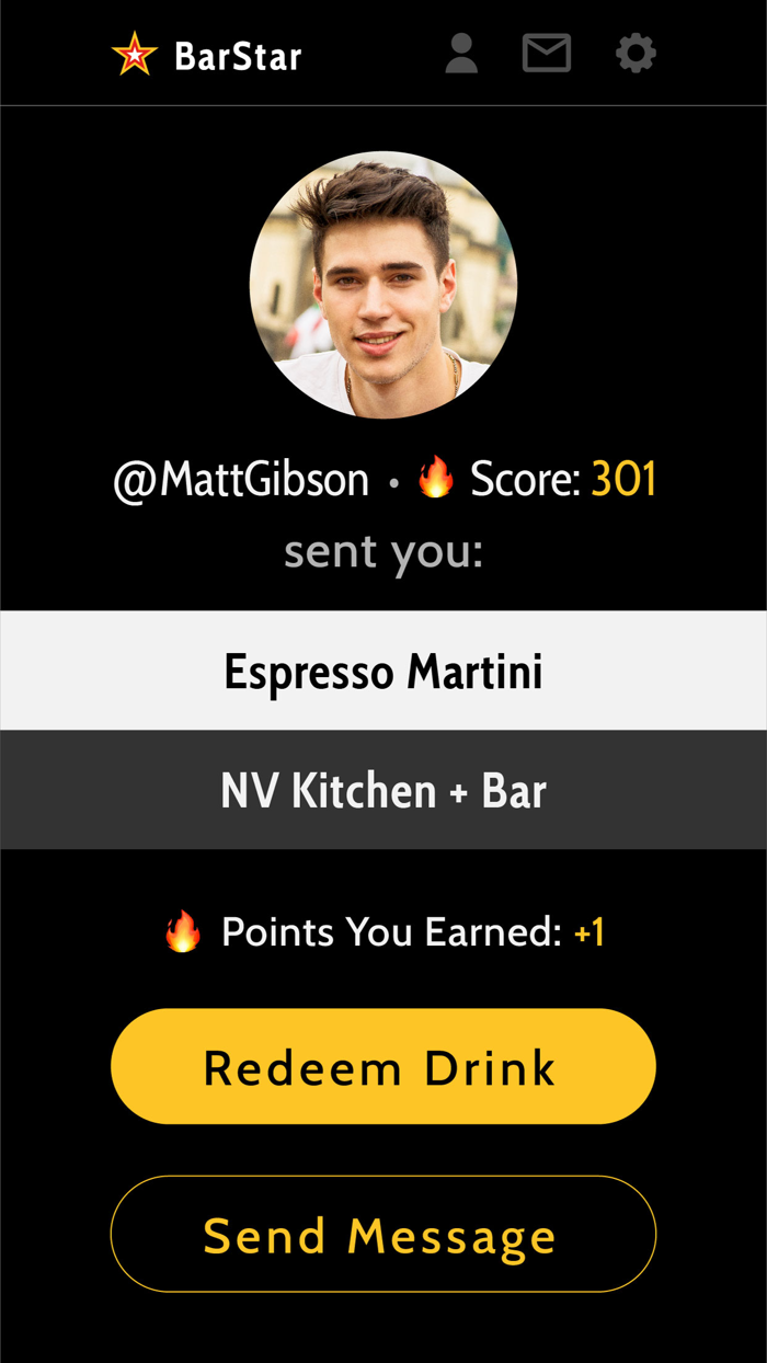 BarStar Send  Receive Drinks