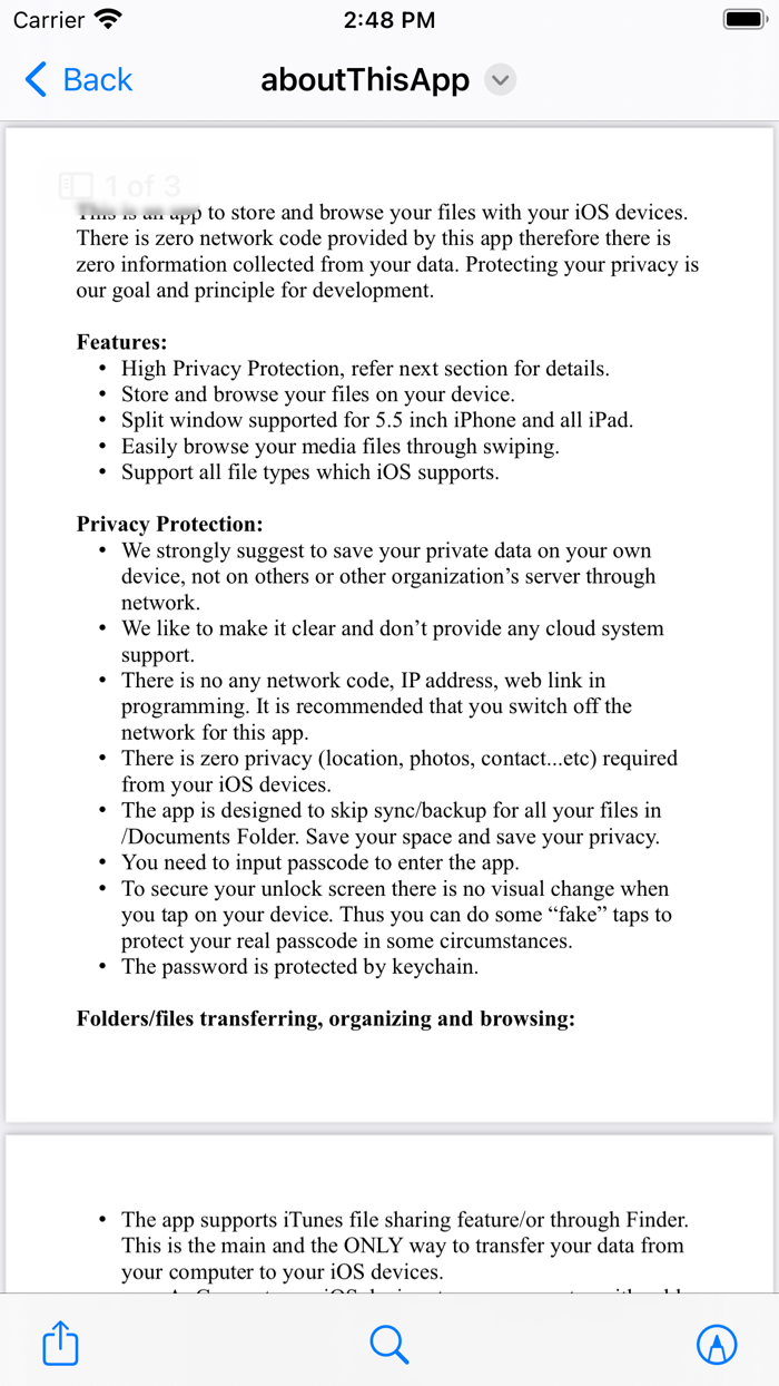 Private Data Mobile Storage