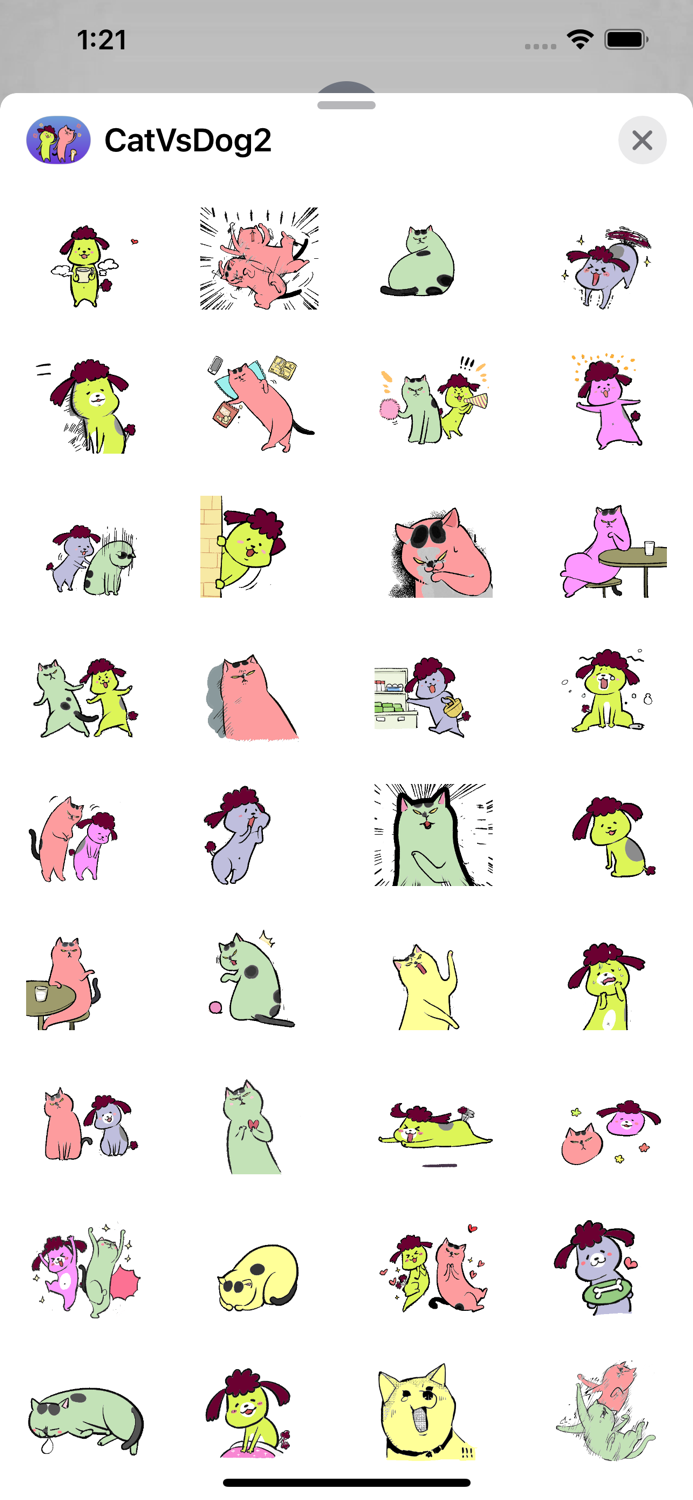 Cat Vs Dog 2 Stickers Pack