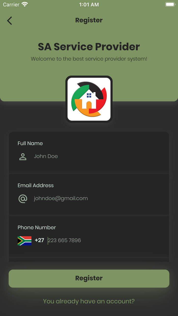 SA HOME SERVICES PROVIDER