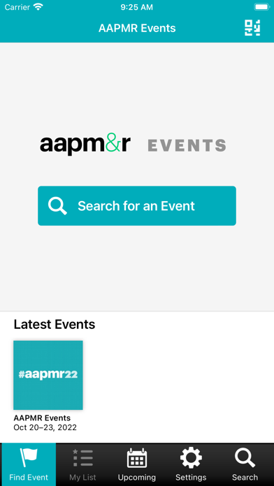 AAPM&R Events Screenshot