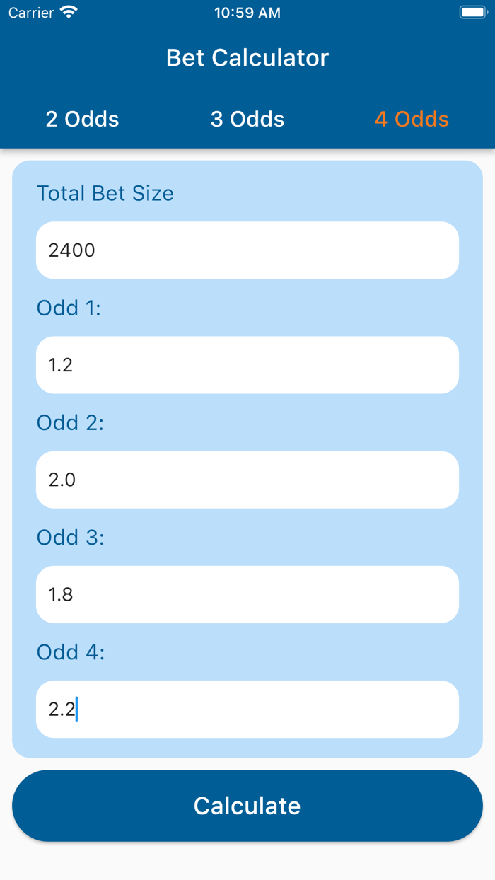 Betting Calculator - HT/FT