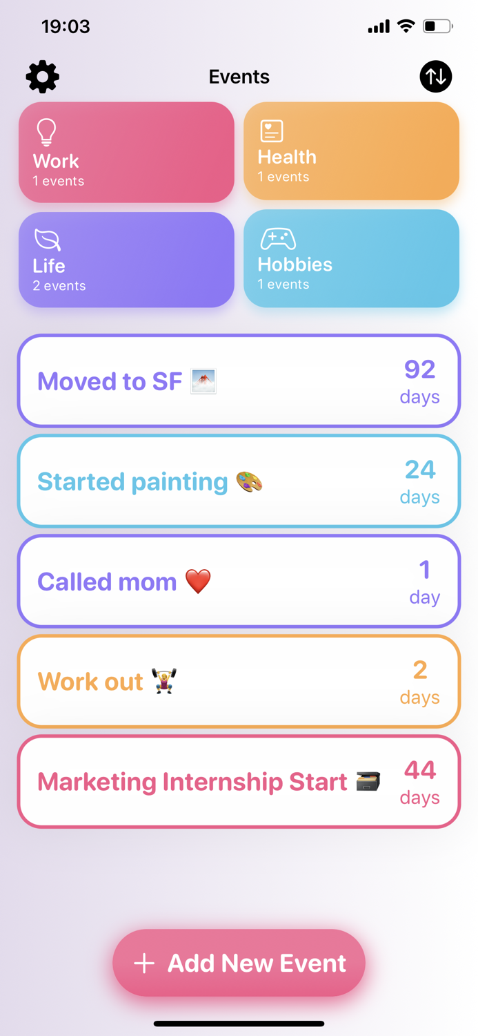 Days Since - Track Memories