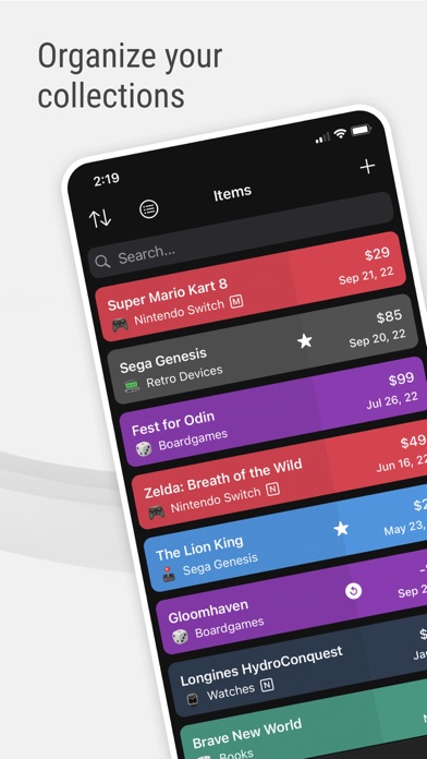 Screenshot #1 pour Collector: collections manager