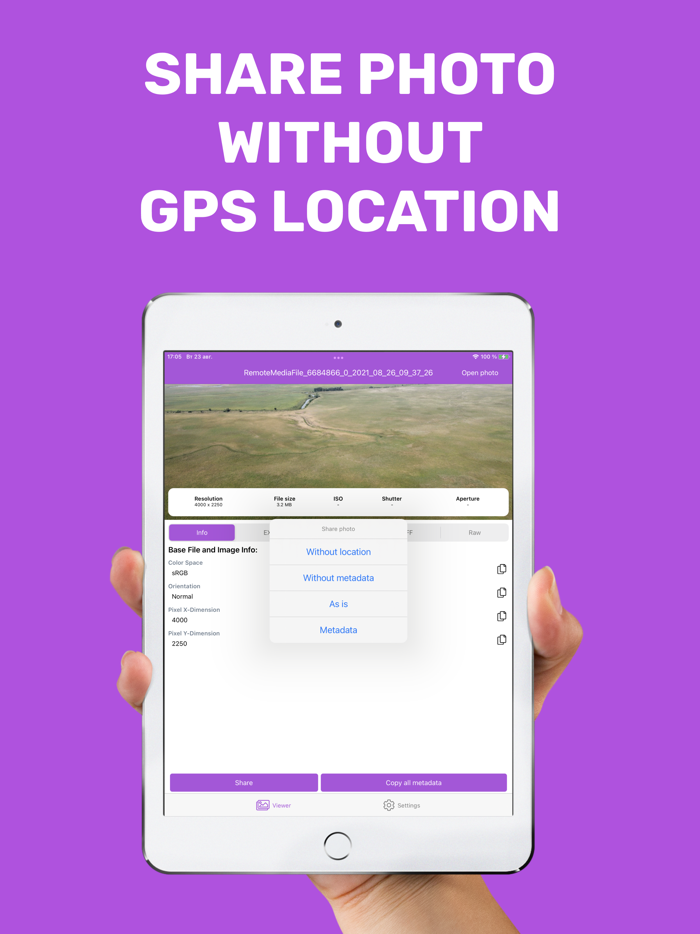 EXIF Metadata viewer  remove