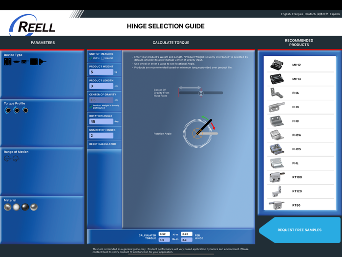 Reell Hinge Selection Guide