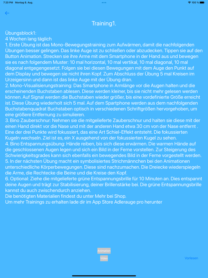 Adlerauge Augentraining