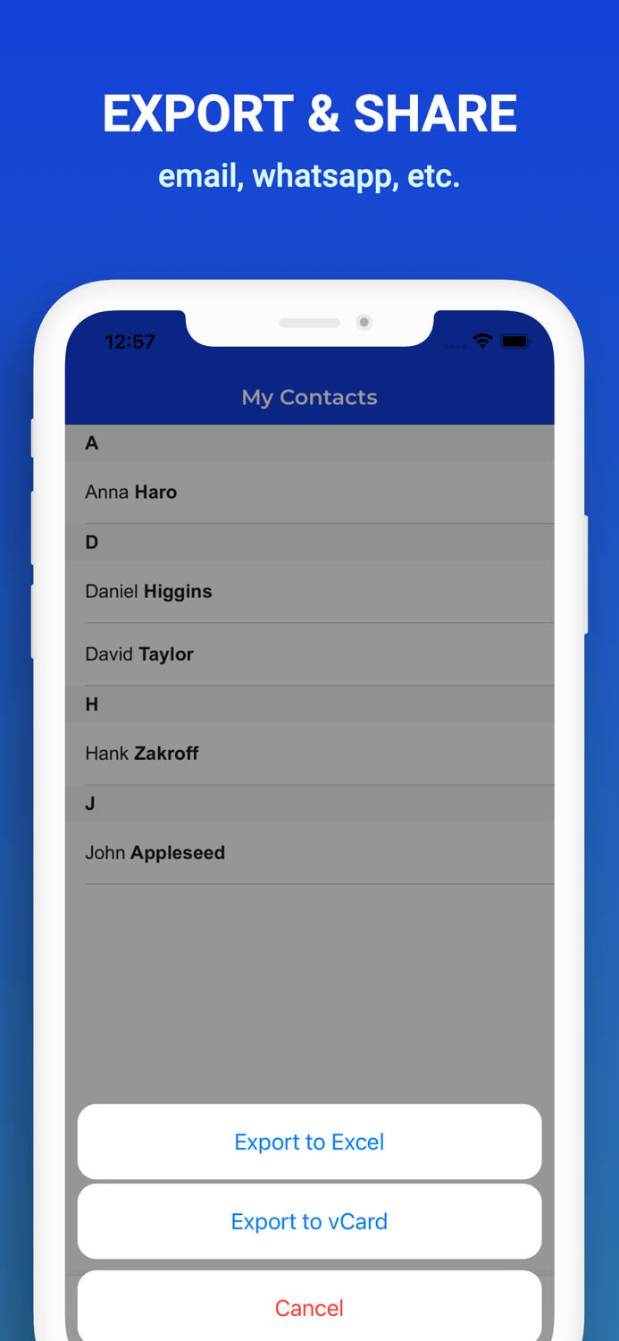 Contacts Backup  Manage
