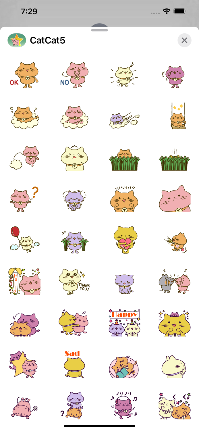 Cat Cat 5 Stickers Pack